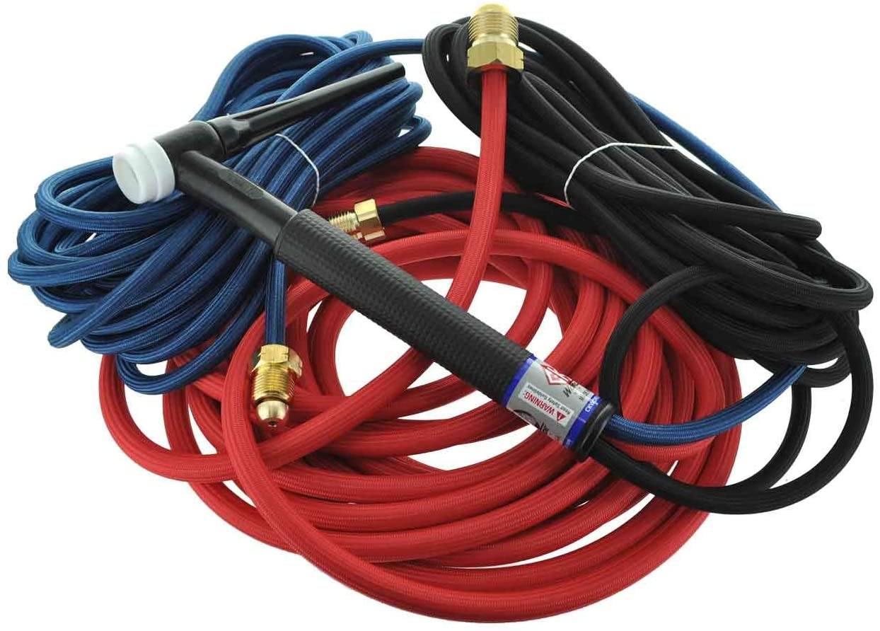 CK Worldwide #18 Water Cooled Trim-Line TIG Torch Flex Head 350A, W/ 25ft. Super Flex Cables, 3-Pc (TL300)