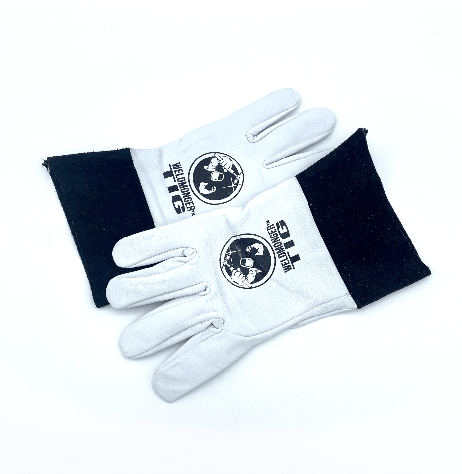 Weldmonger® TIG Welding Gloves - White/Black 2" Cuff