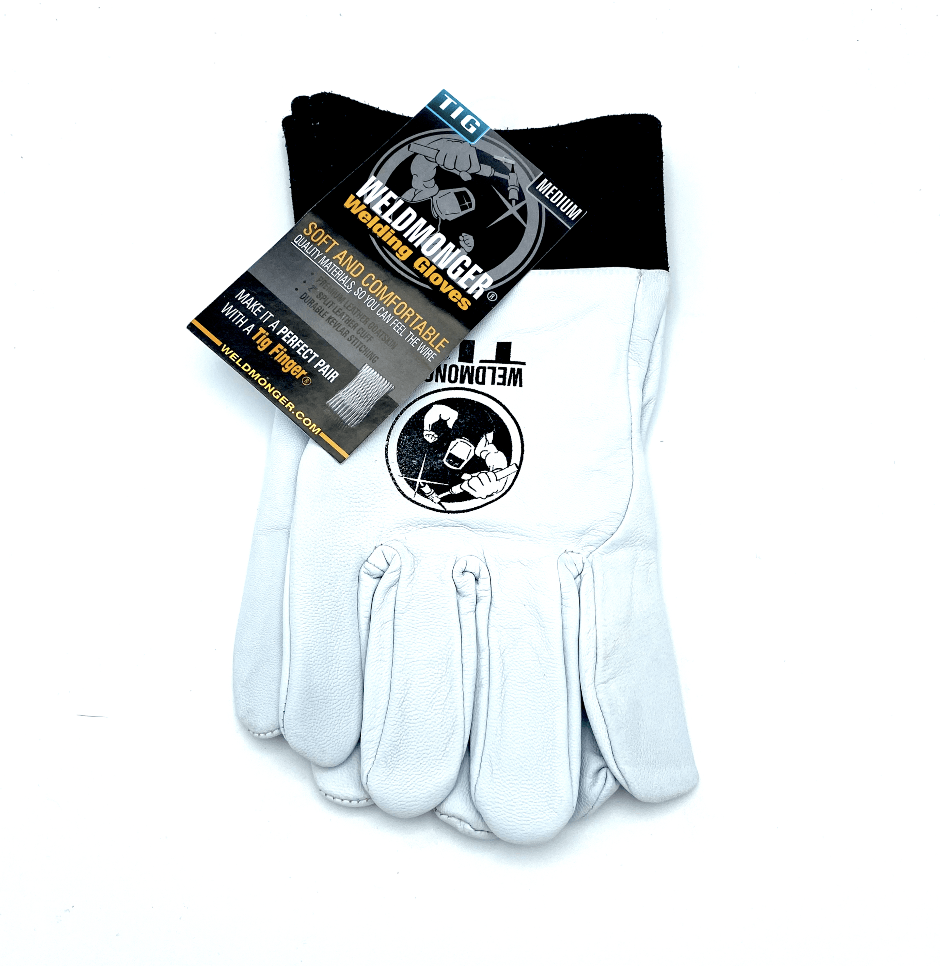 Weldmonger® TIG Welding Gloves - White/Black 2" Cuff