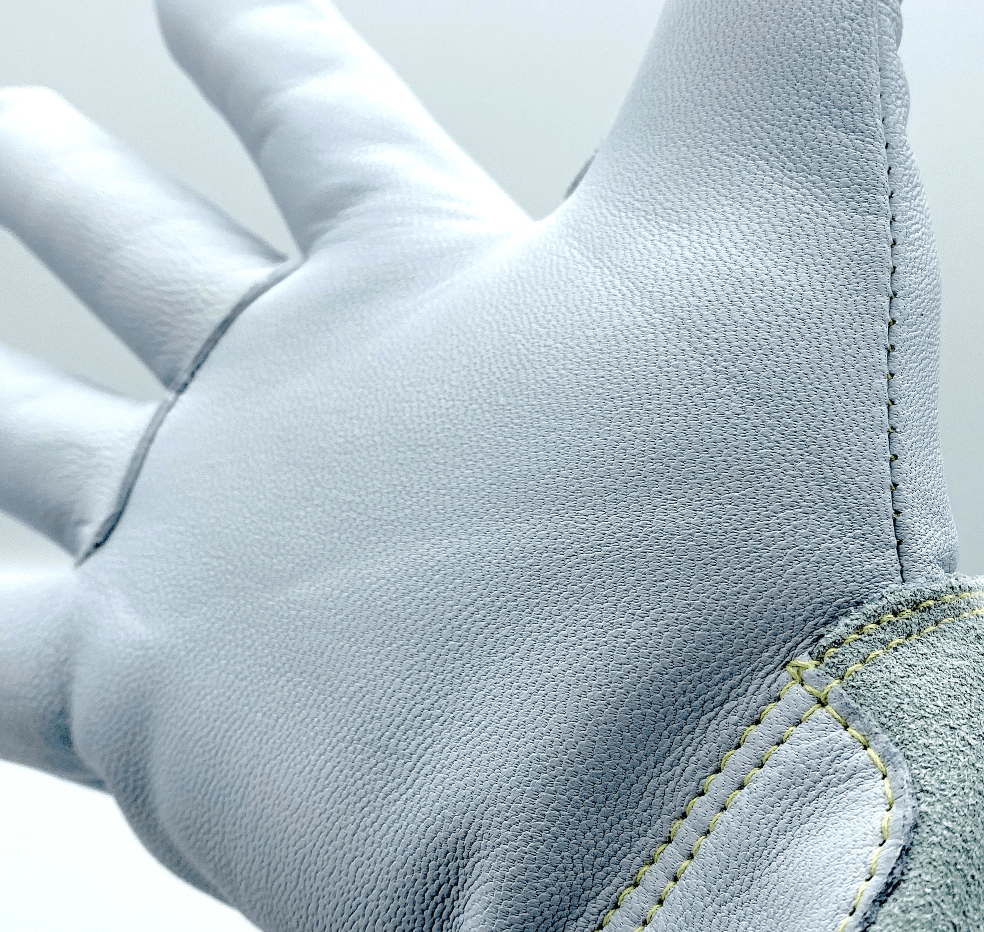 Weldmonger® Hybrid TIG/MIG Welding Gloves - White/Gray 4" Cuff