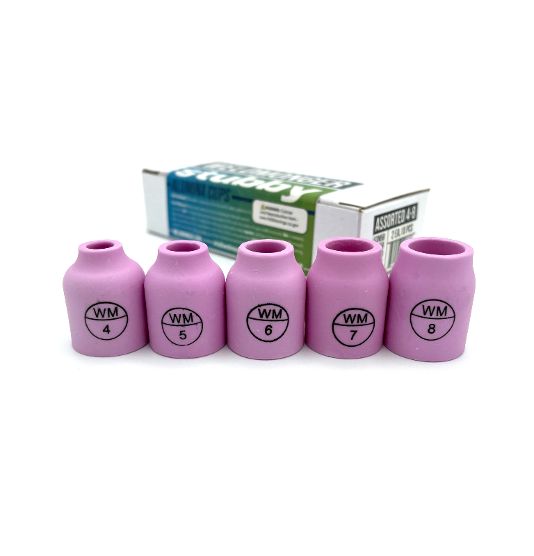 Weldmonger® Stubby Alumina Cups - 4-8 Assorted Sizes, 10/PK