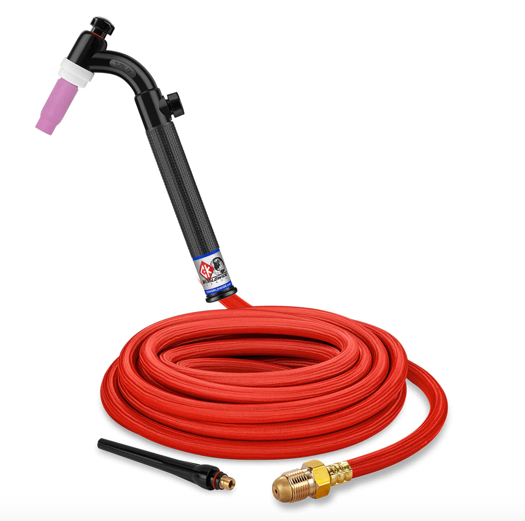 CK Worldwide 200A Trim-Line TIG Torch w/ Flex Head and Valve, 25 ft - TL26V-25-RSF FX