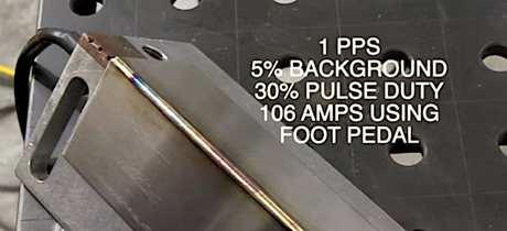stainless steel autogenous weld pulse settings