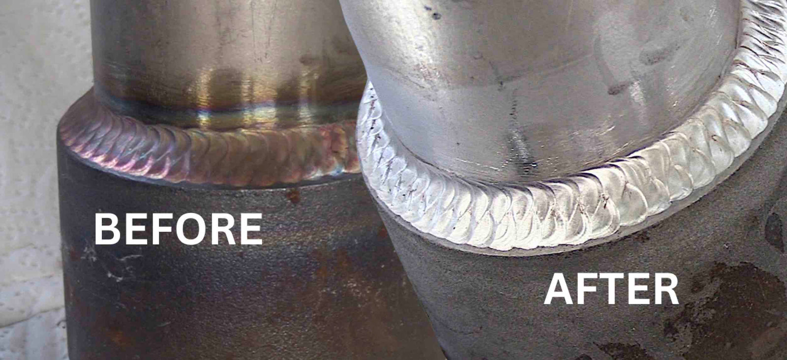 tig welding stainless steel removing heat tint on stainless welds