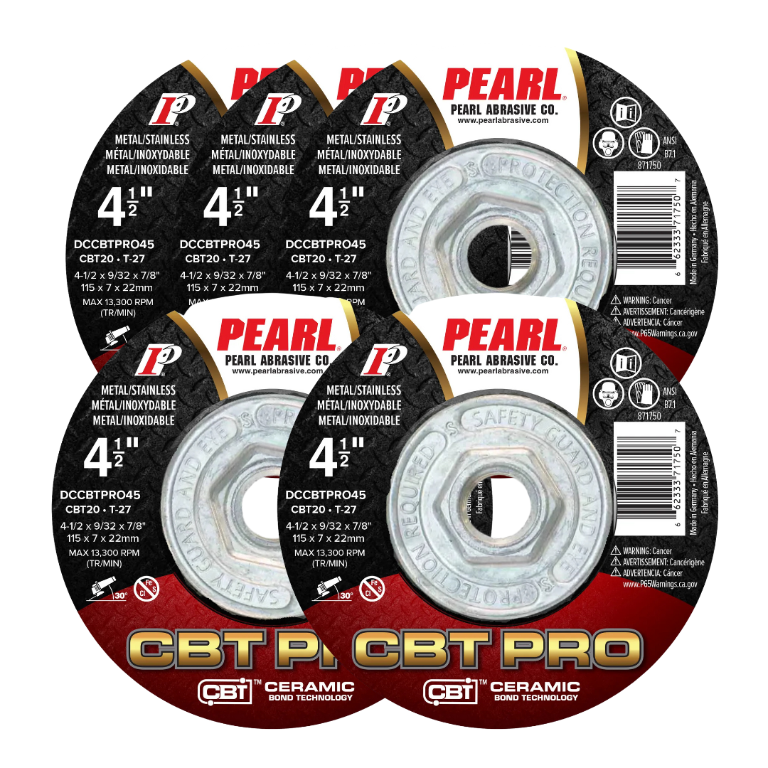 Pearl Abrasive CBT PRO Ceramic 4-1/2, Type 27 Grinding Wheel