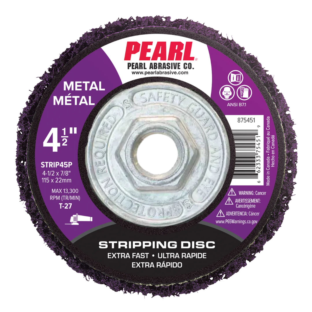 Pearl Abrasive Non-Woven Extra Fast Stripping Disc 4 1/2, Type 27 Grinding Wheel