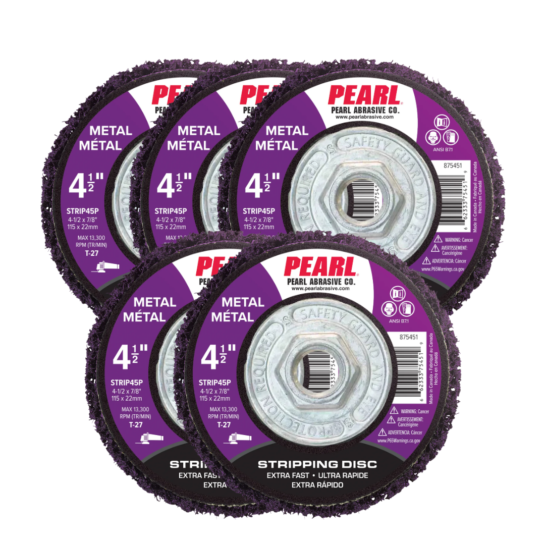 Pearl Abrasive Non-Woven Extra Fast Stripping Disc 4 1/2, Type 27 Grinding Wheel