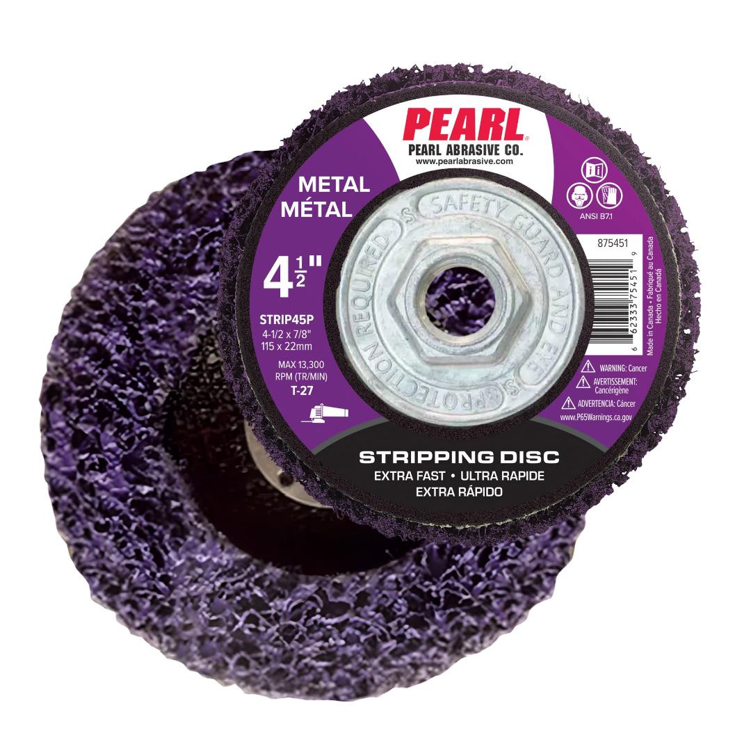 Pearl Abrasive Non-Woven Extra Fast Stripping Disc 4 1/2, Type 27 Grinding Wheel