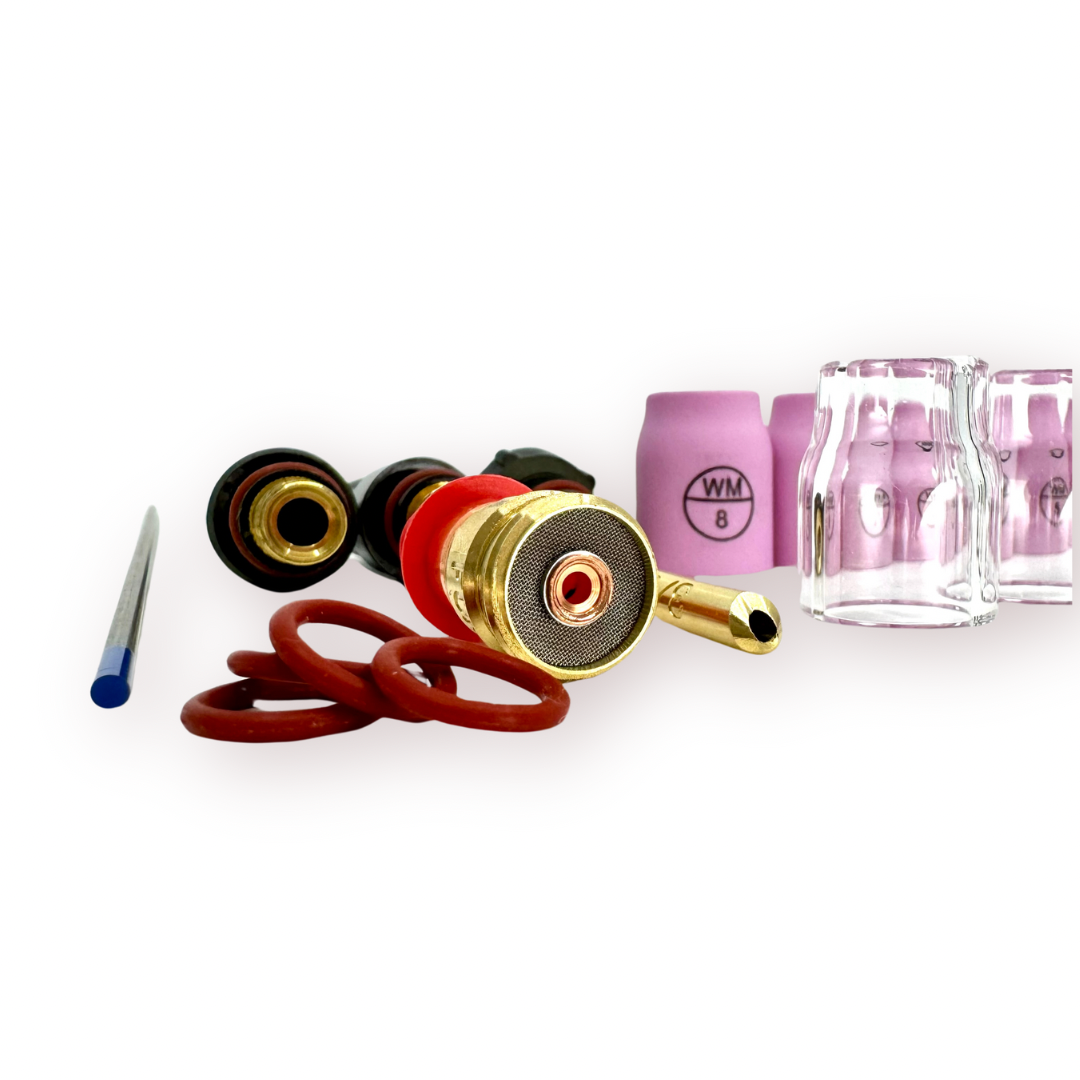 Weldmonger Kit Challenger Per Torce TIG Stile #17, 18 E 26 - Accessori Per Saldatura: Tazze, Tungsteno, Lenti Gas, Isolanti