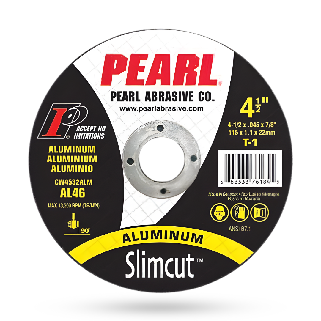 Pearl Abrasive Aluminum SlimCut™ Cut-Off Wheel 4-1/2, Type 1