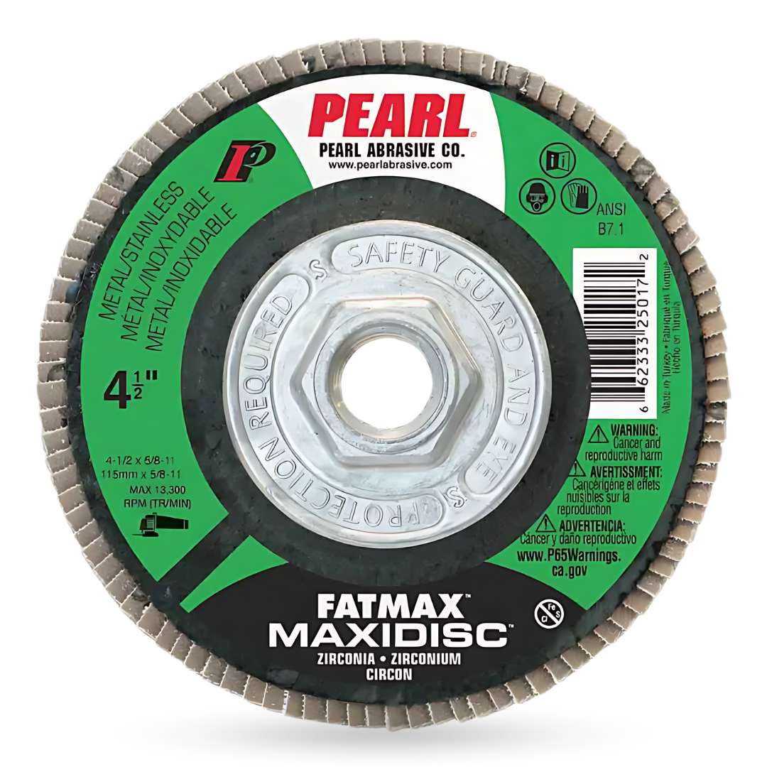 Pearl Abrasive Fatmax™ Zirconia Maxidisc™ 4-1/2, Type 27 Flap Disc