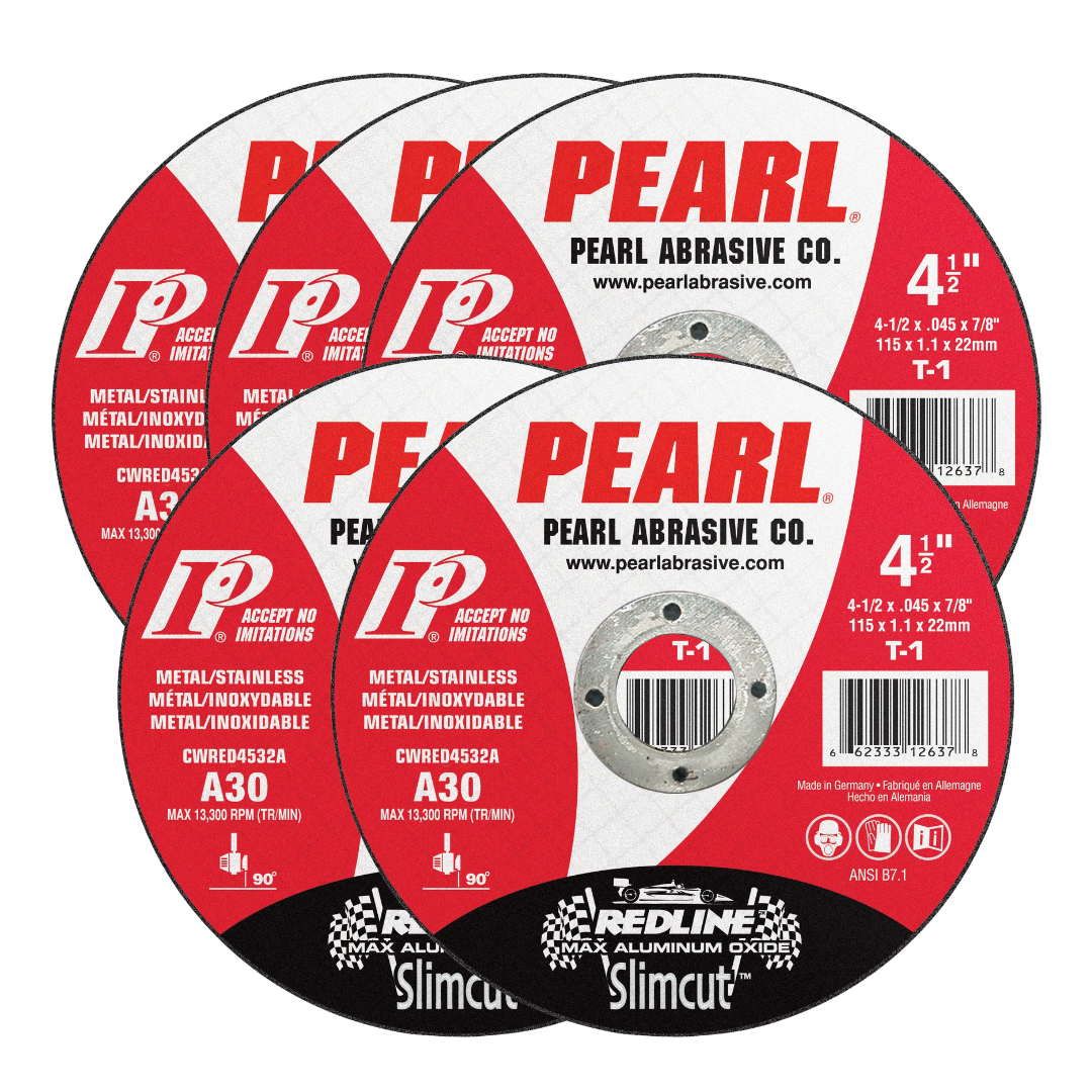 Pearl Abrasive Redline™ SlimCut™ Thin Cut-Off Wheel 4-1/2, Type 1