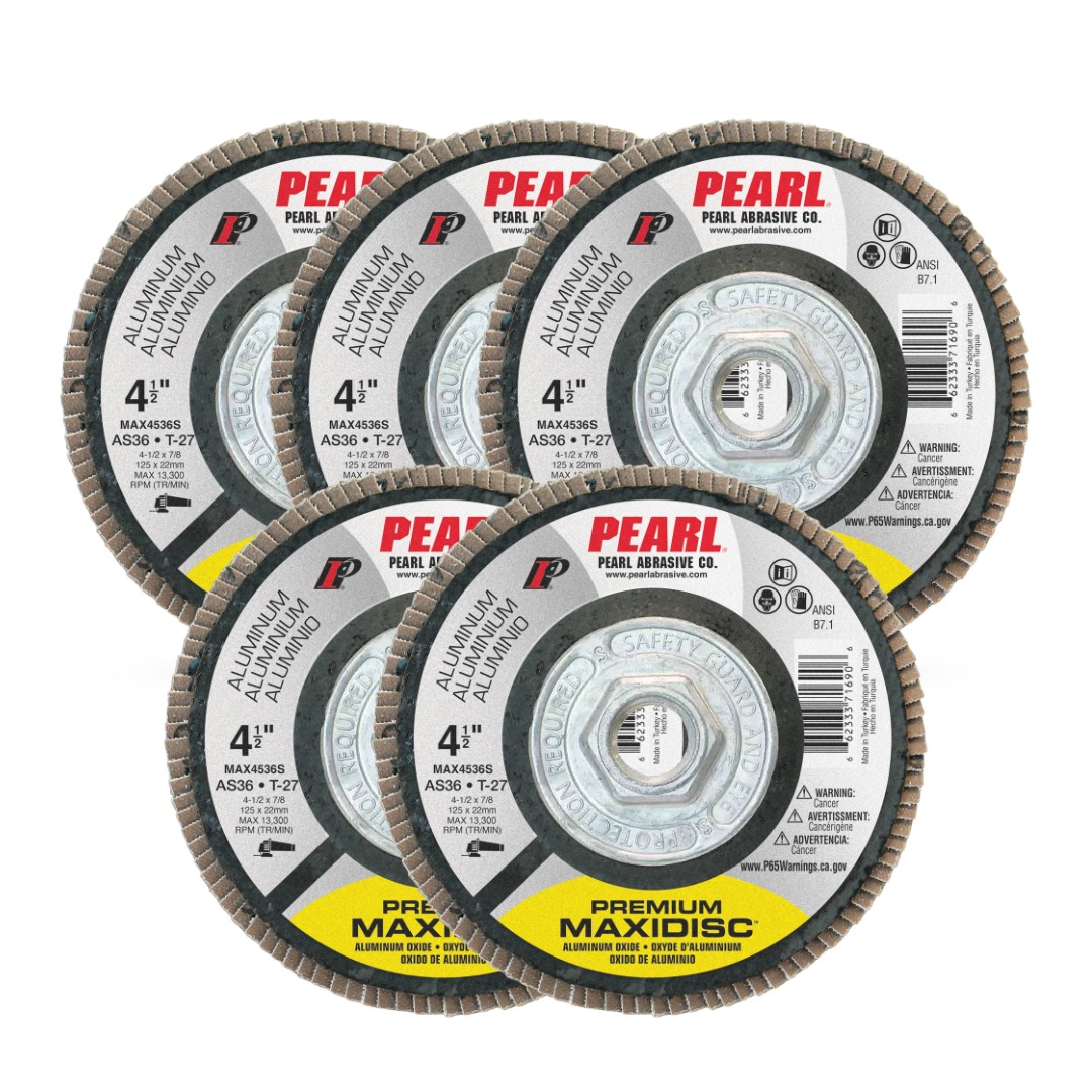Pearl Abrasive Premium Maxidisc™ For Aluminum 4-1/2, Type 27 Flap Disc