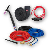 CK Worldwide #20 Water Cooled Tig Torch Bundle W/ 25ft Superflex cable, SLWHAT-35 Dinse Connector, Zippered Nylon Hose Cover