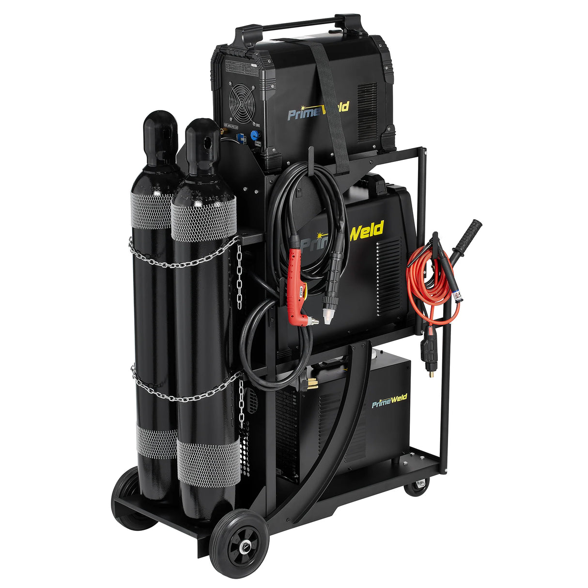 PrimeWeld Tower Cart - Heavy-Duty Welding Cart for TIG + MIG + Plasma Cutters
