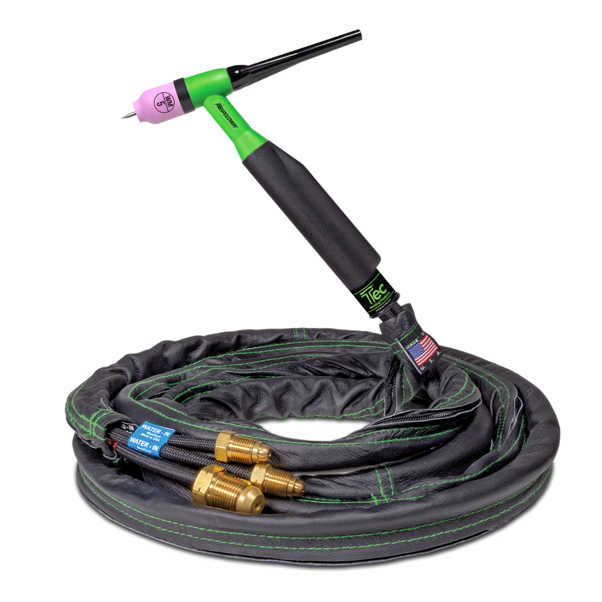 Weldtec Speedway 450 Amp #18 Water-Cooled TIG Torch Package, Super-Flex Cables, Leather Cable Cover