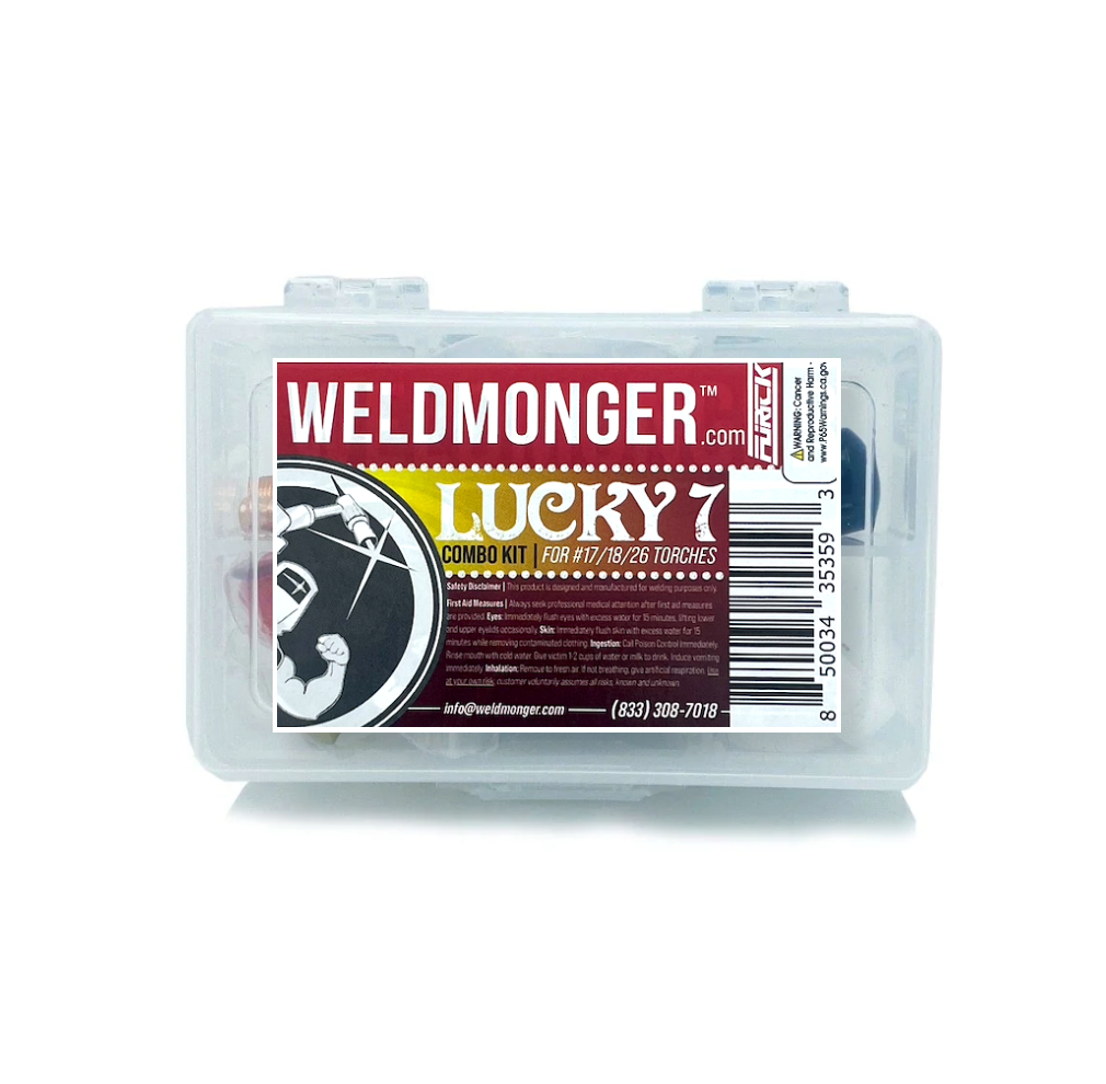 NEW! WELDMONGER® LUCKY #7 PRO Combo Kit, Size 3/32 - For 17,18,26 Style Torches