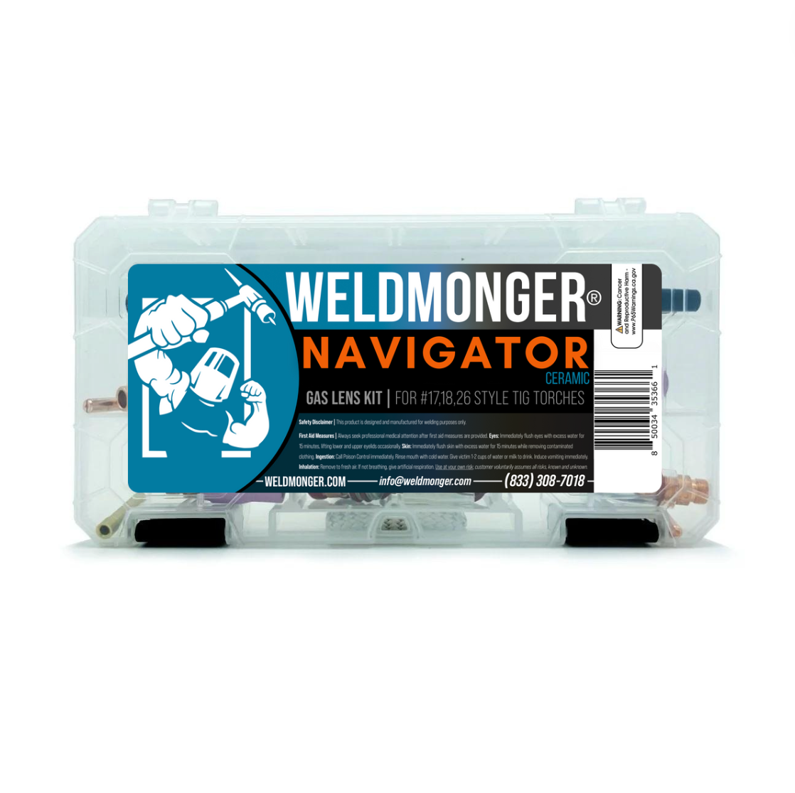 Weldmonger® Navigator Ceramic Gas Lens Kit for 17/18/26 Style Weldmonger® Navigator Ceramic Gas Lens Kit for 17/18/26 Style
