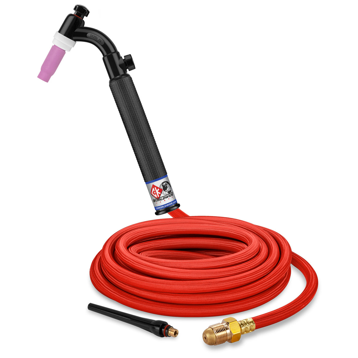 CK Worldwide #26 Air Cooled TIG Torch W/ Valve , Flex Head, 200A - W/ 25ft. Super Flex Hose