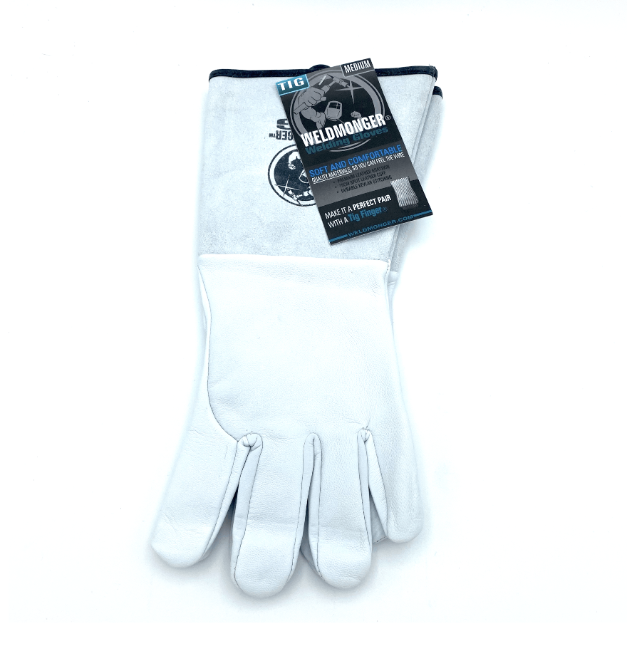 Weldmonger® TIG Welding Gloves - White/Gray 5.9cm Cuff