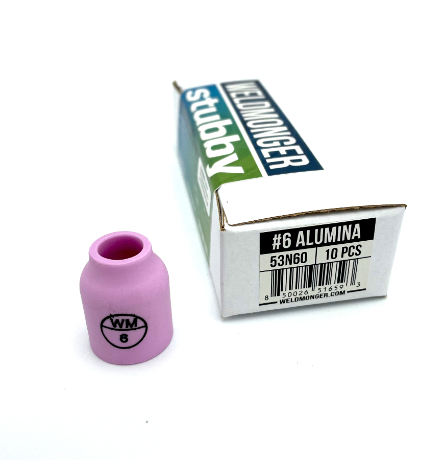 Weldmonger® Stubby Alumina Cups - Size: #6, 10/PK