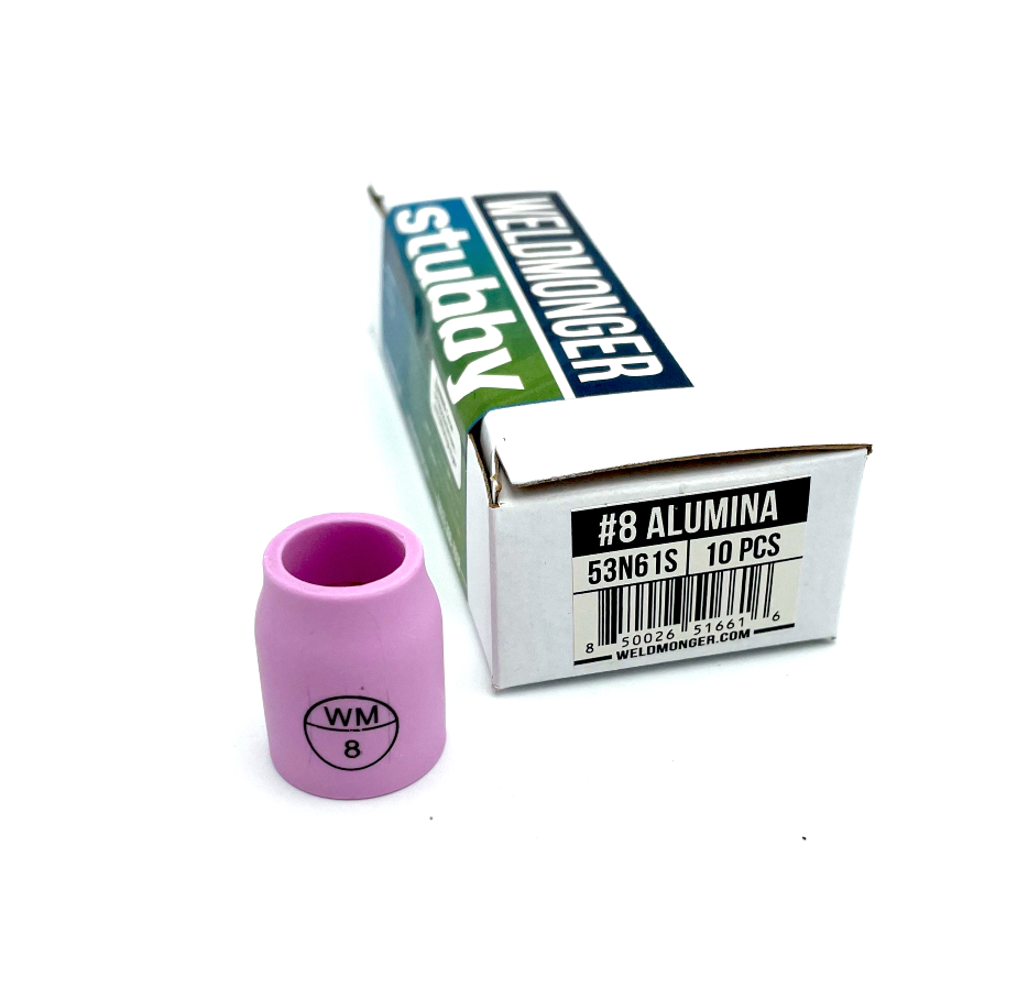 Weldmonger® Stubby Alumina Cups - Size: #8, 10/PK