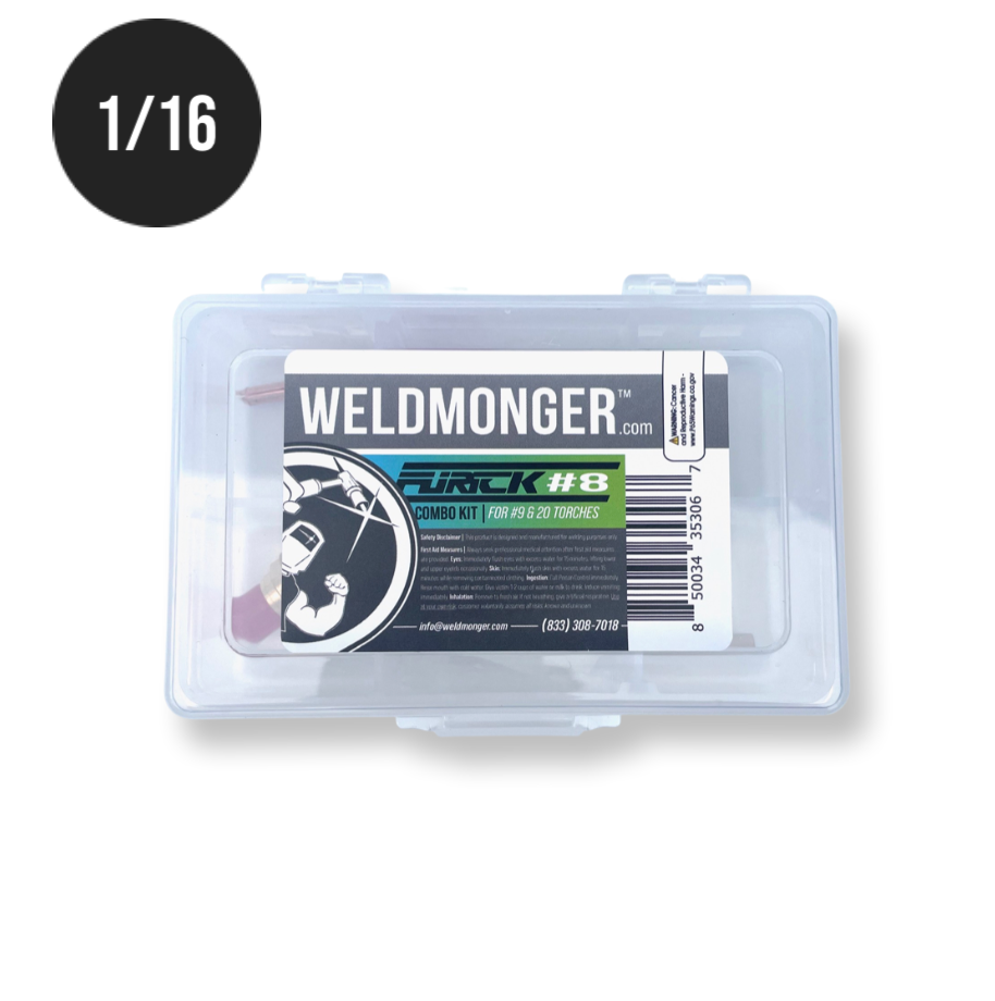 NEW! WELDMONGER® Furick #8 PRO Combo Kit, Size 1/16 - For #9 AND #20 Style Torches