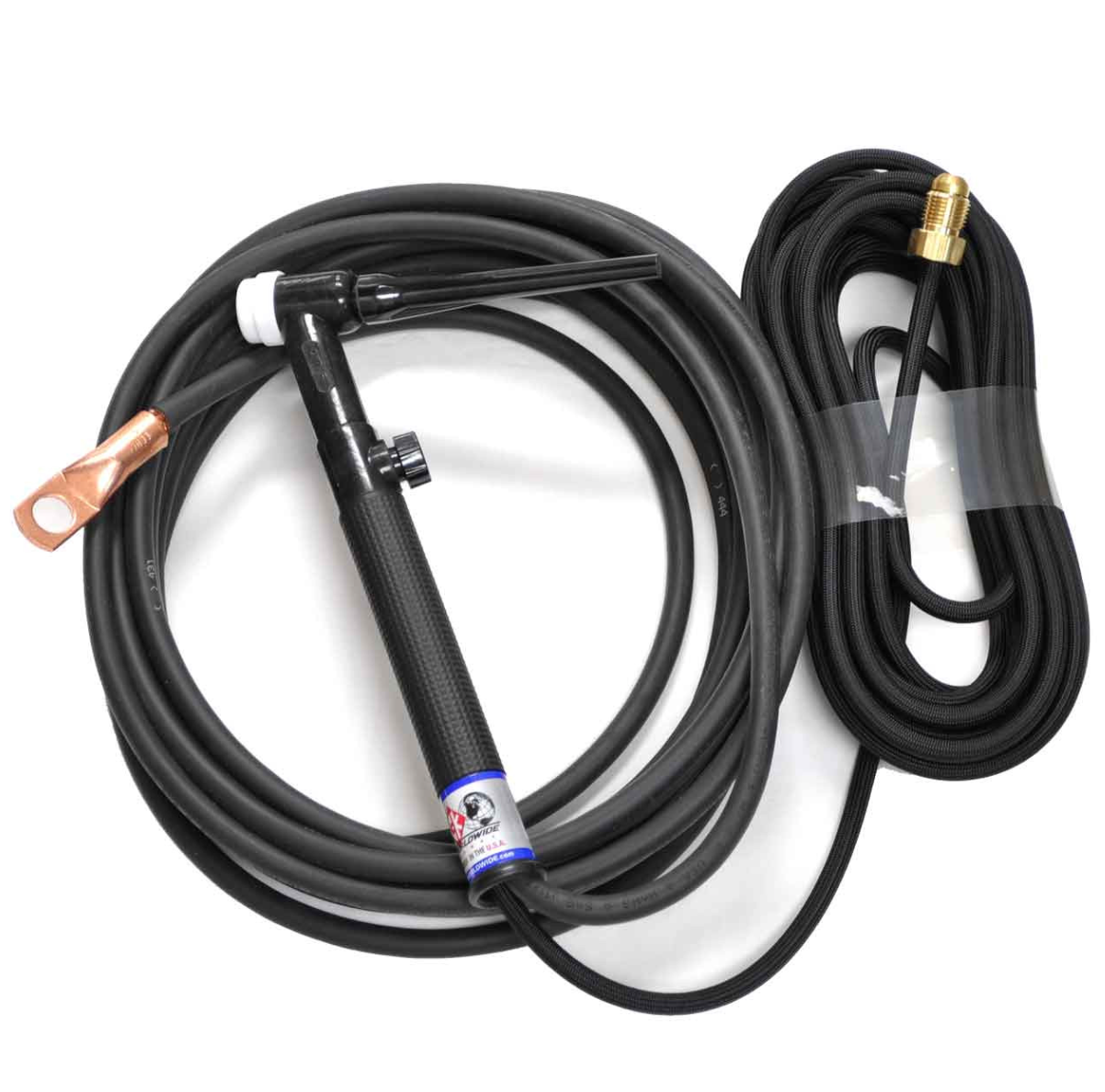 *CK Worldwide CK17V-12-2SF RG - 2pc. Gas Cooled TIG Torch with Valve, Rigid Head W/ 12.5ft. Superflex Cable