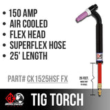* CK Worldwide TIG Torch - CK1525HSF FX-Weldmonger Store (USA)