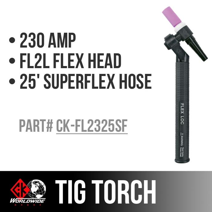 CK Worldwide TIG Torch FL230 - Water Cooled 2 Series (CK-FL2325SF