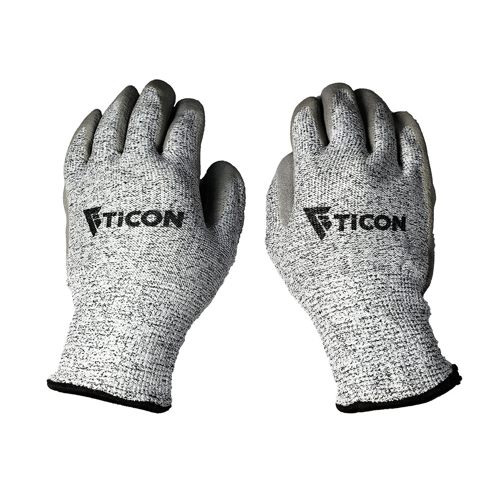 Ticon Industries - Fabrication Basics Nitrile Coated Anti-Cut 5/Abrasion Resistant Gloves - 1 Pair
