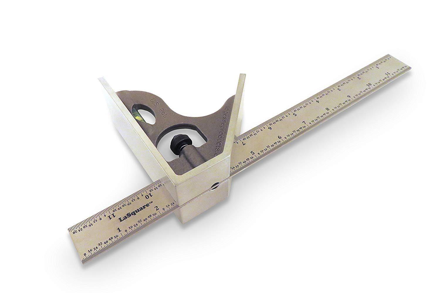 LaGesse Products - LaSquare™ | 12" Combination Square - Stainless Steel Blade, Aluminum Square Head (LAS-12S)